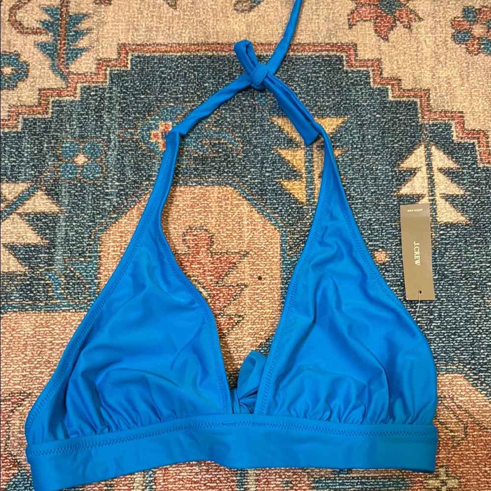 J. Crew NWT Women's Blue Halter Bikini Top